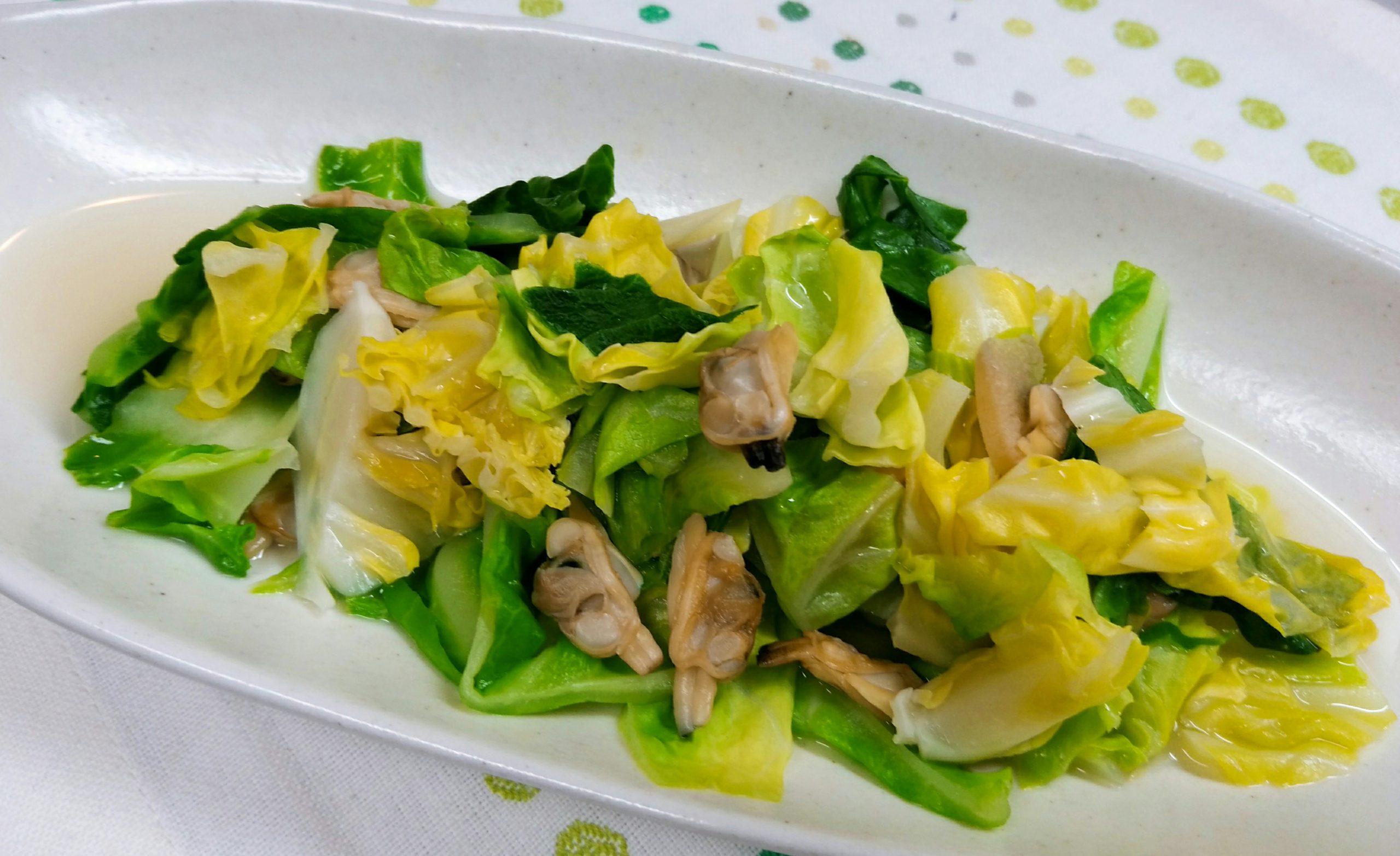 野菜×ローリングストック食材でヘルシーおうちご飯vol.1【春キャベツとあさりのさっと煮】